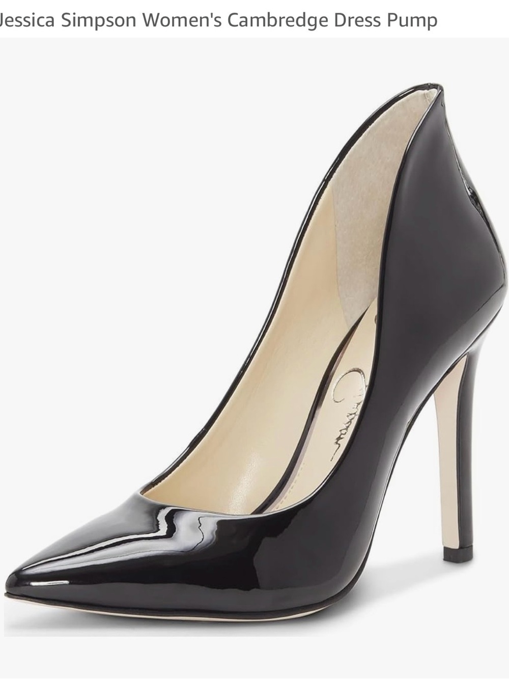 Jessica Simpson Black Patent Cambridge Stiletto Pump